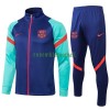 FC Barcelone Ensemble Vestes d'Entraînement 21-22 Bleu Vert Pour Homme